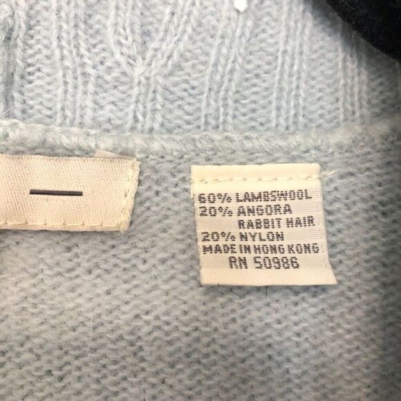 PRIA Lambswool Sweater Women's Size Large Blue Pullover Angora Rabbit Hair - Picture 8 of 9
